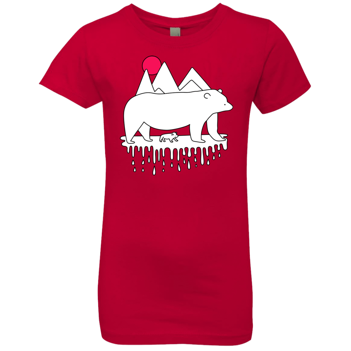 T-Shirts Red / YXS Polar Bear Family Girls Premium T-Shirt