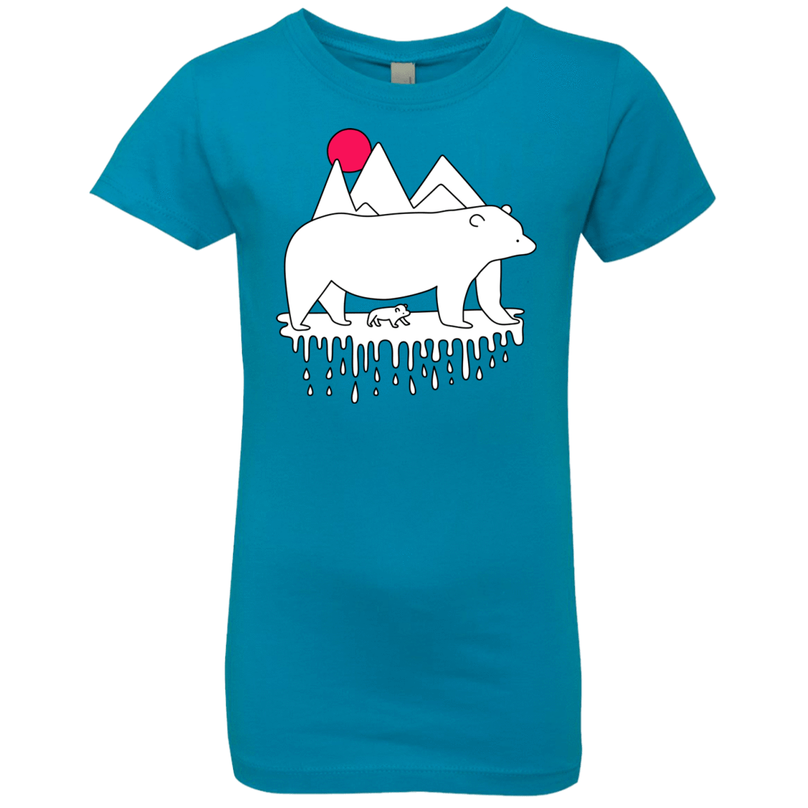 T-Shirts Turquoise / YXS Polar Bear Family Girls Premium T-Shirt