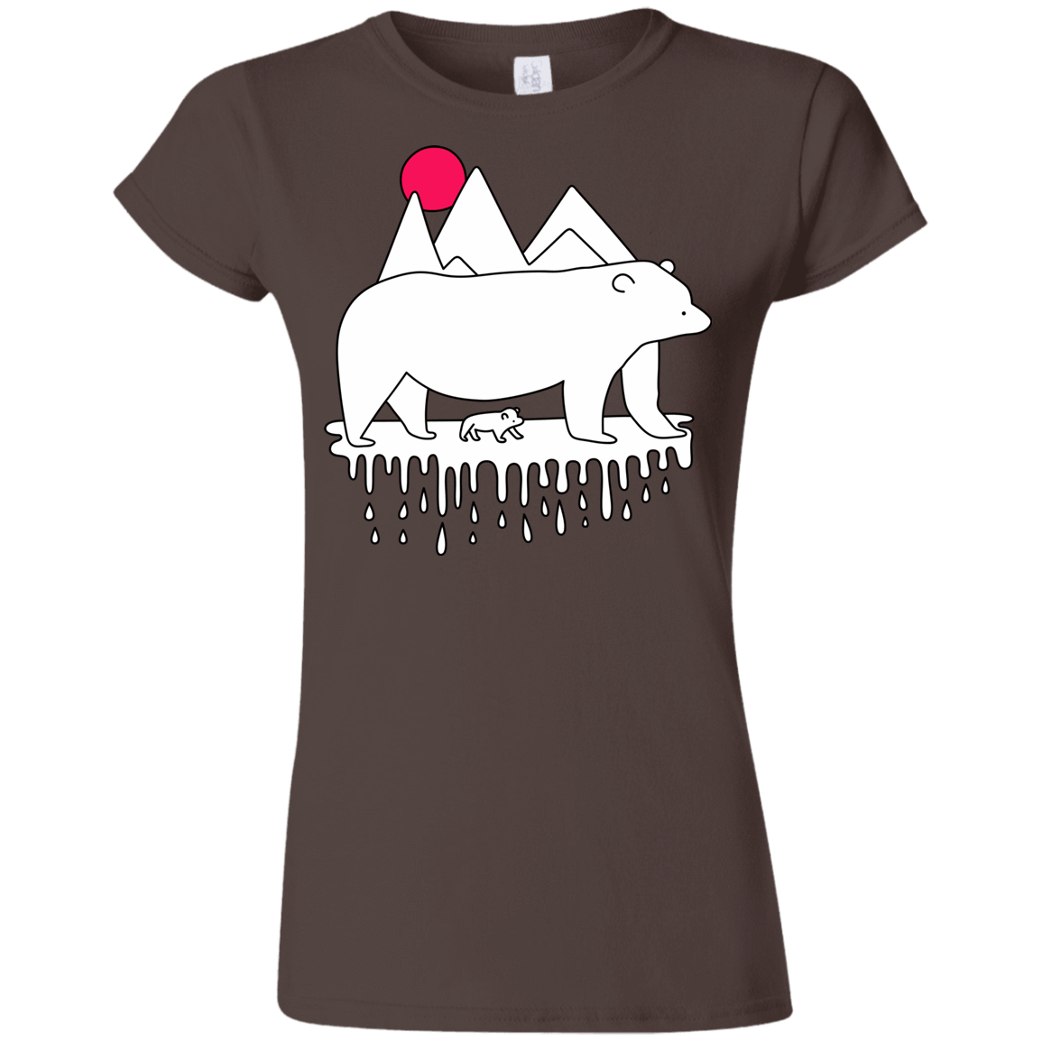 T-Shirts Dark Chocolate / S Polar Bear Family Junior Slimmer-Fit T-Shirt