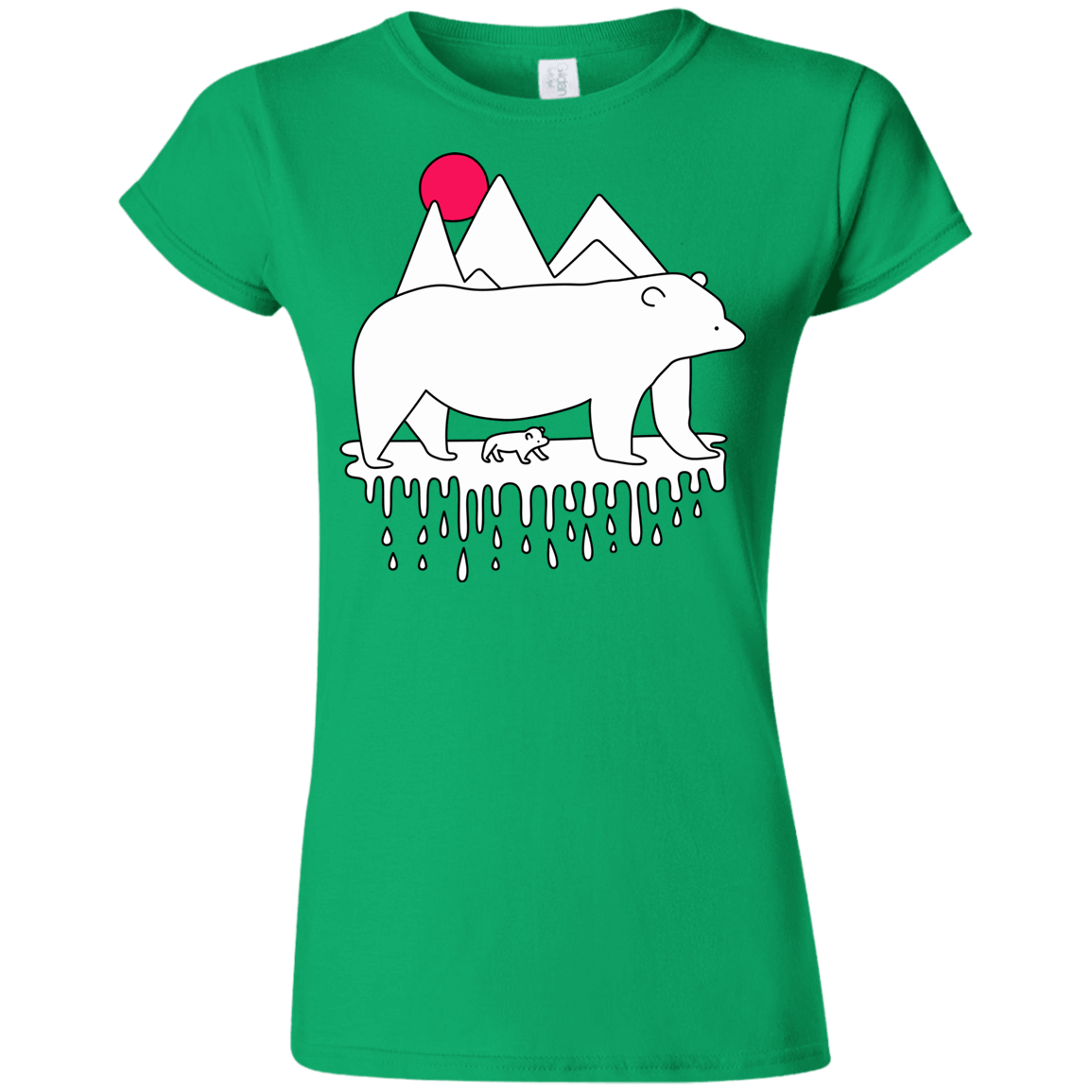 T-Shirts Irish Green / S Polar Bear Family Junior Slimmer-Fit T-Shirt