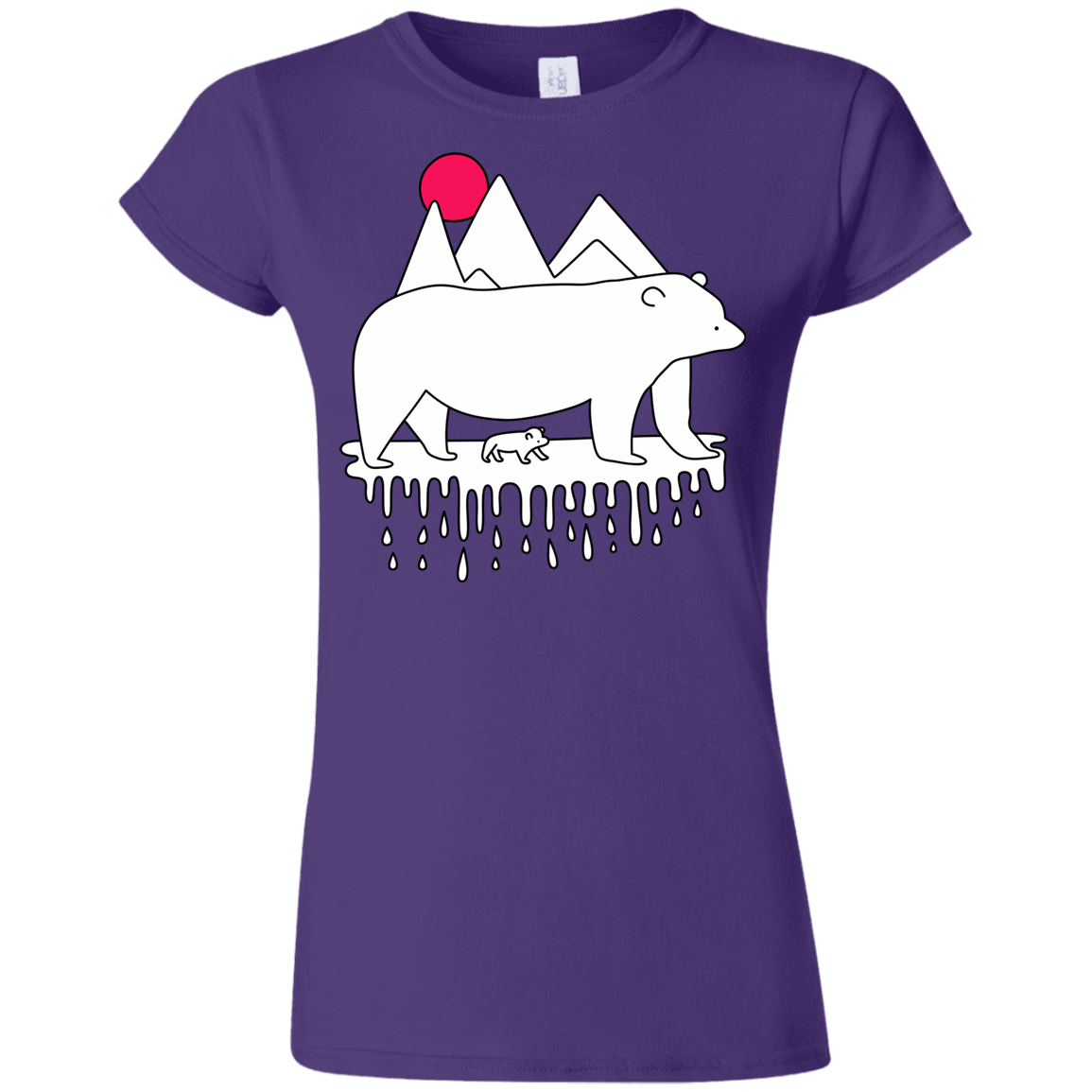 T-Shirts Purple / S Polar Bear Family Junior Slimmer-Fit T-Shirt