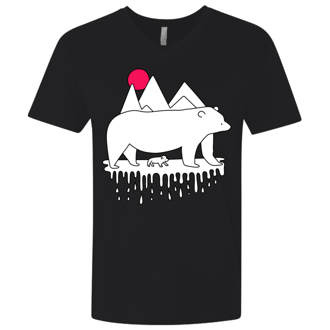 T-Shirts Black / X-Small Polar Bear Family Men's Premium V-Neck