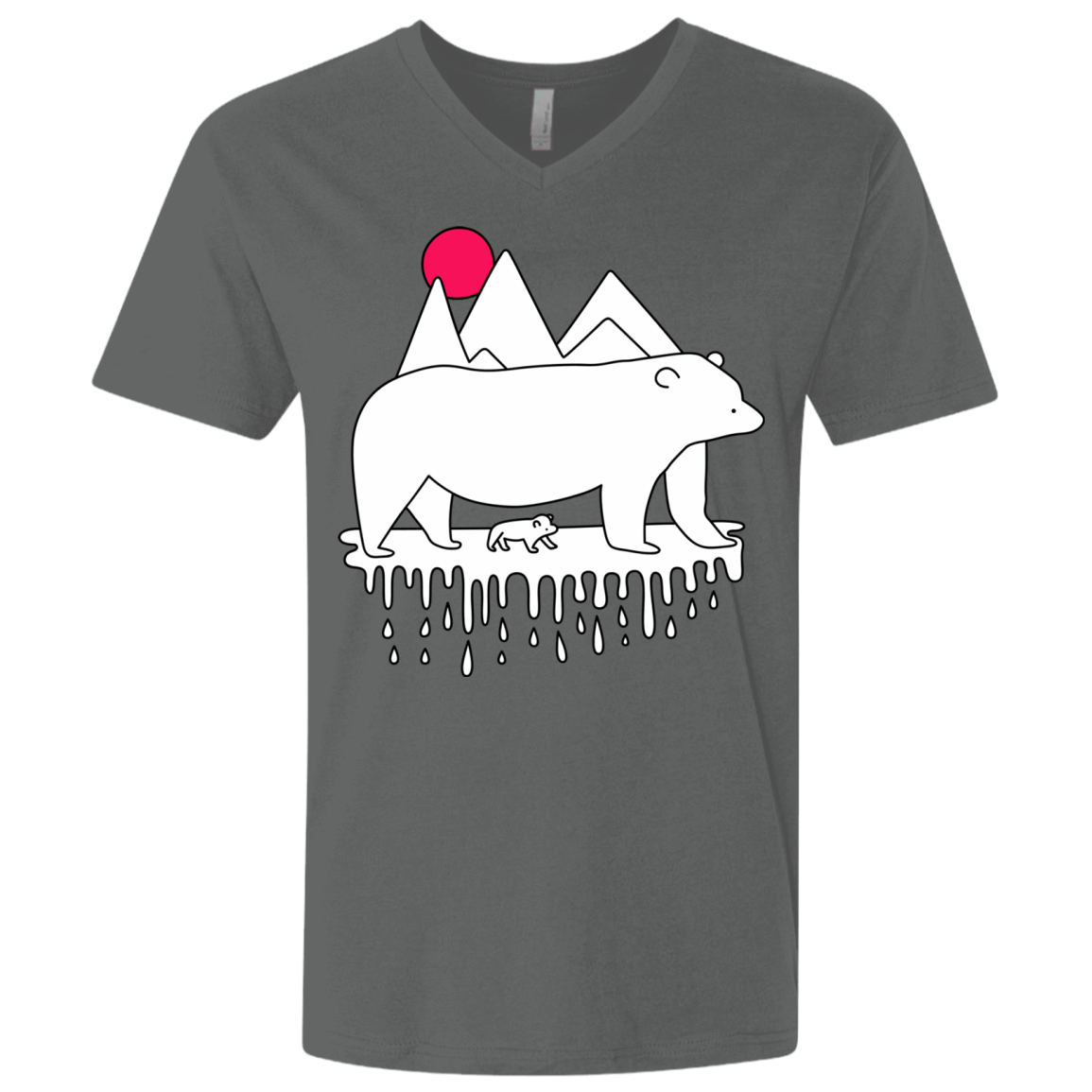 T-Shirts Heavy Metal / X-Small Polar Bear Family Men's Premium V-Neck