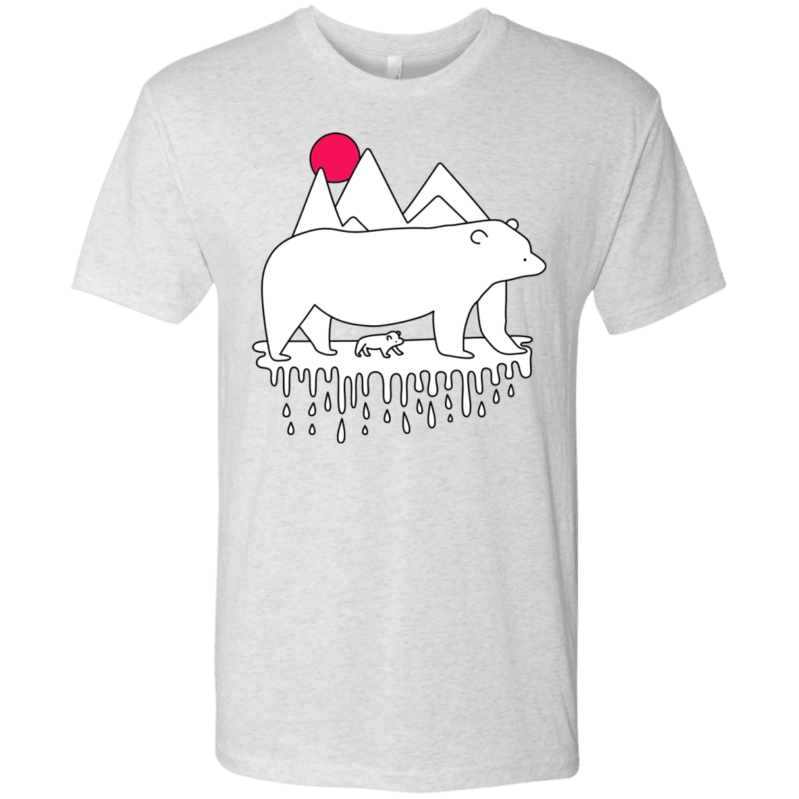 T-Shirts Heather White / S Polar Bear Family Men's Triblend T-Shirt