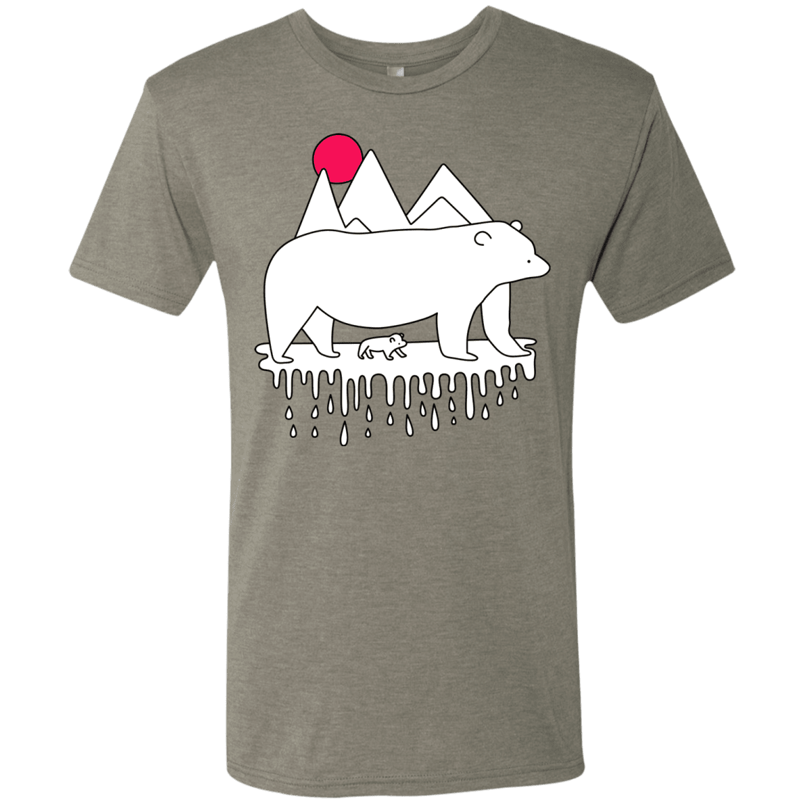 T-Shirts Venetian Grey / S Polar Bear Family Men's Triblend T-Shirt