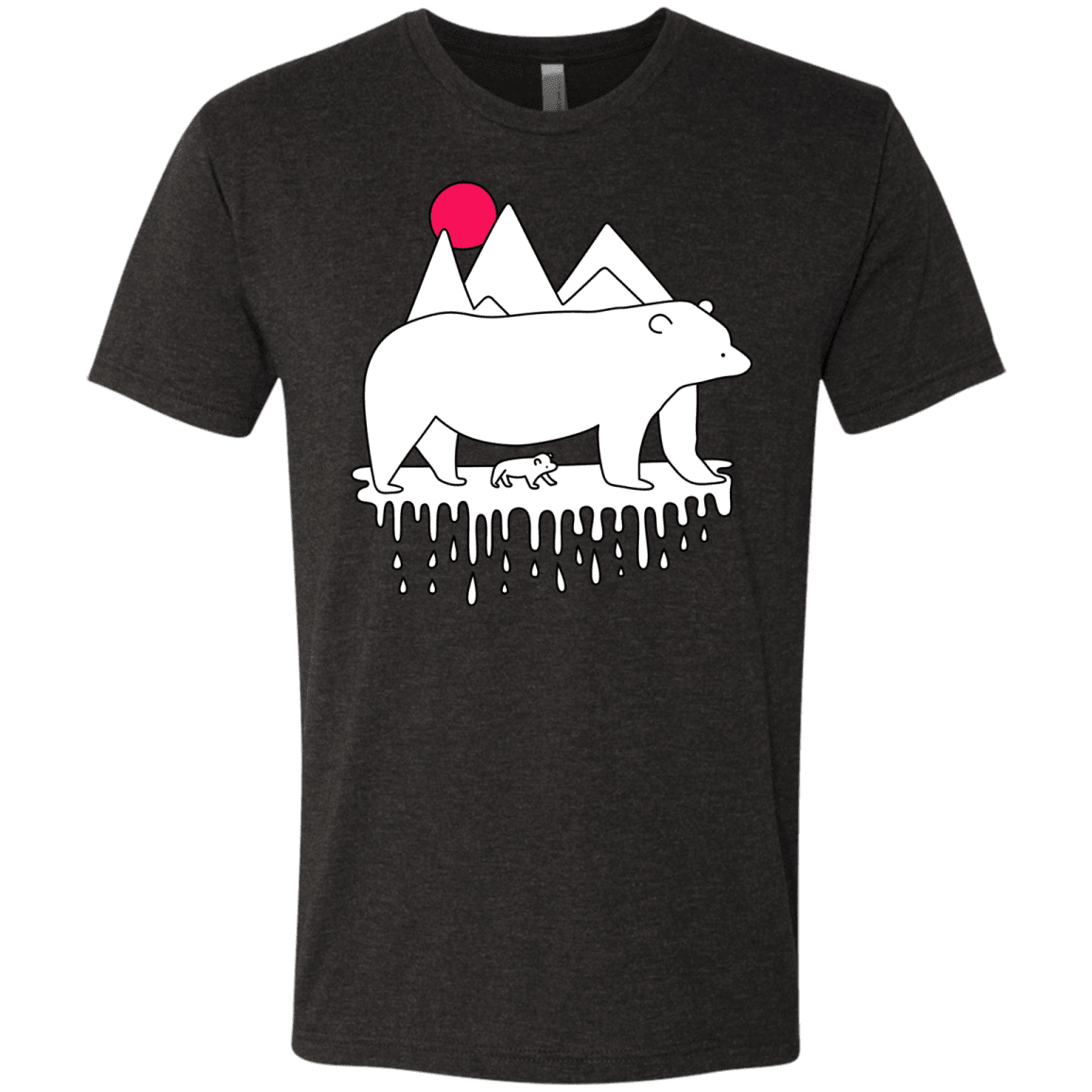 T-Shirts Vintage Black / S Polar Bear Family Men's Triblend T-Shirt