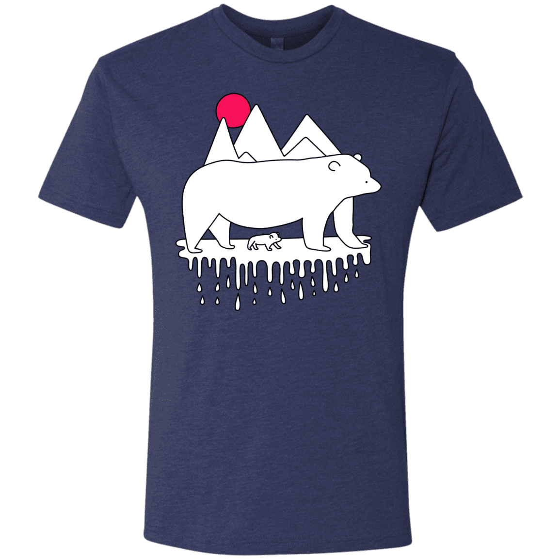 T-Shirts Vintage Navy / S Polar Bear Family Men's Triblend T-Shirt