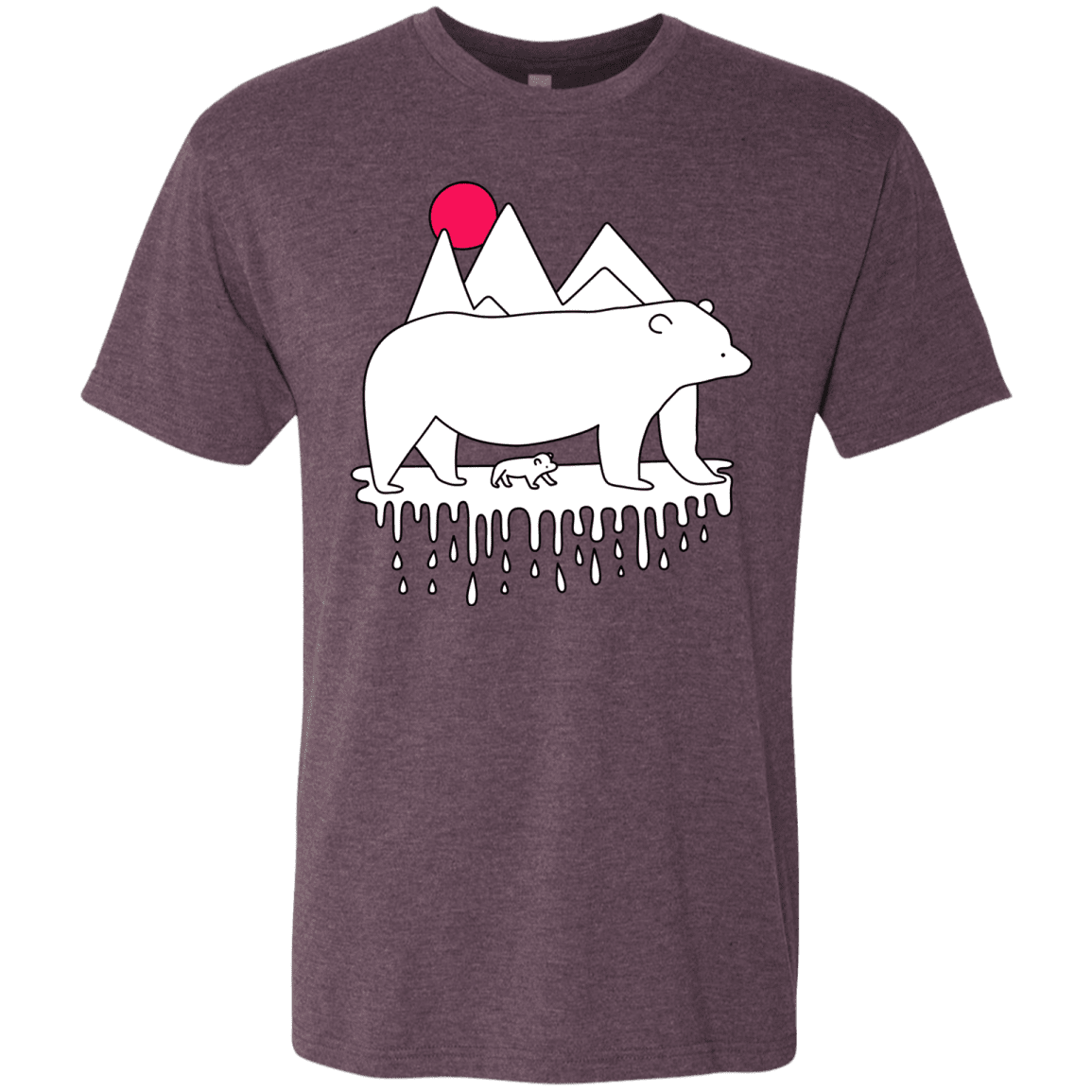 T-Shirts Vintage Purple / S Polar Bear Family Men's Triblend T-Shirt