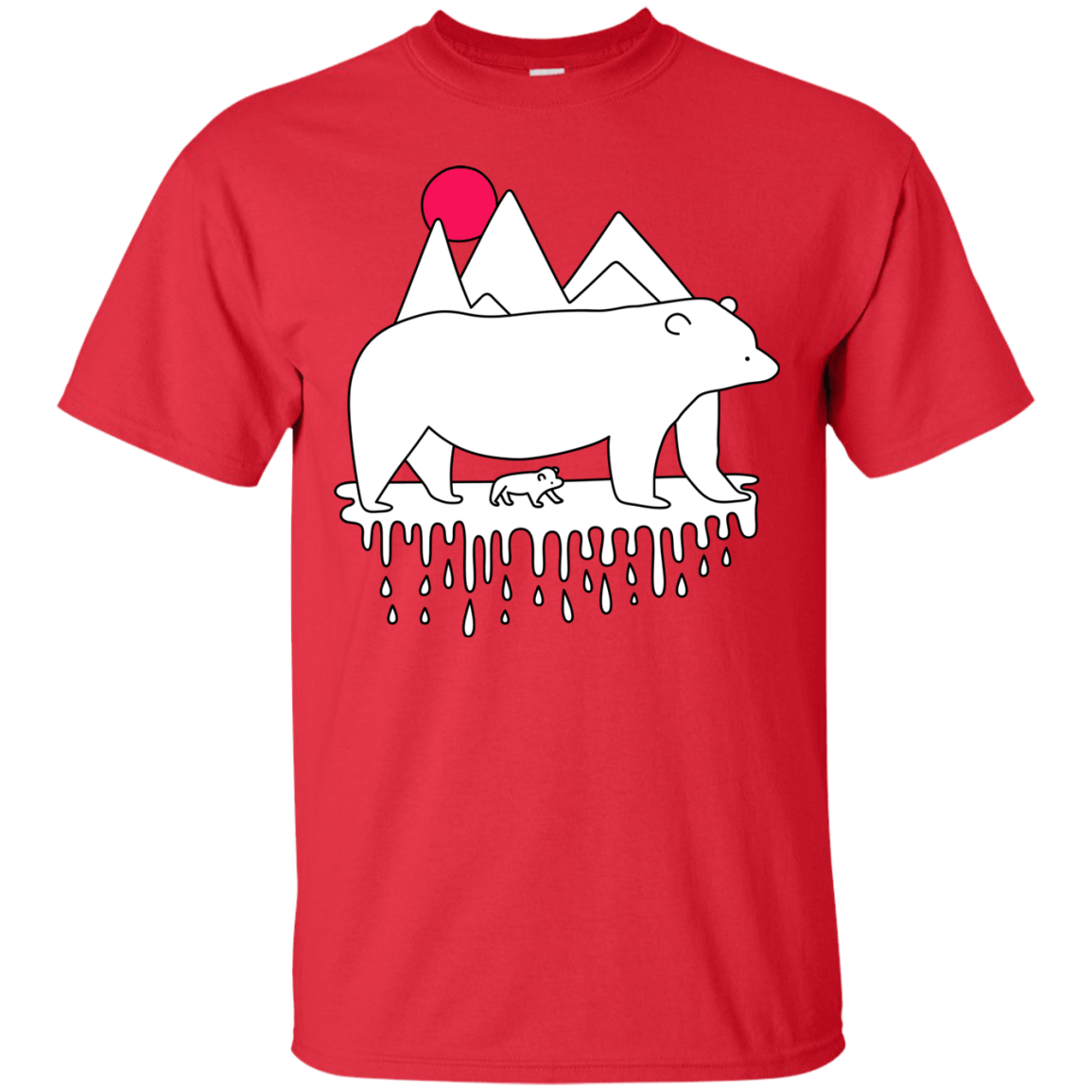 T-Shirts Red / S Polar Bear Family T-Shirt