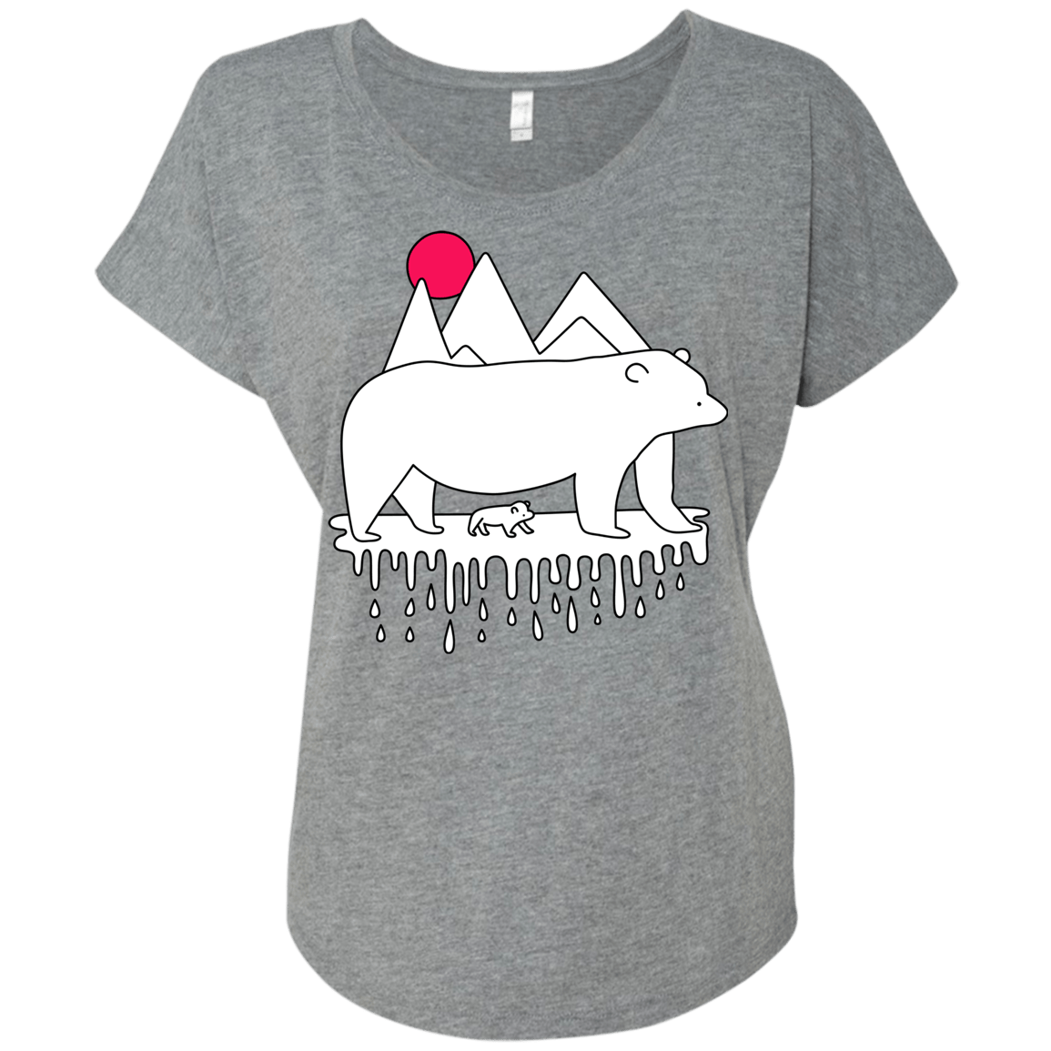Polar Bear Family Triblend Dolman Sleeve