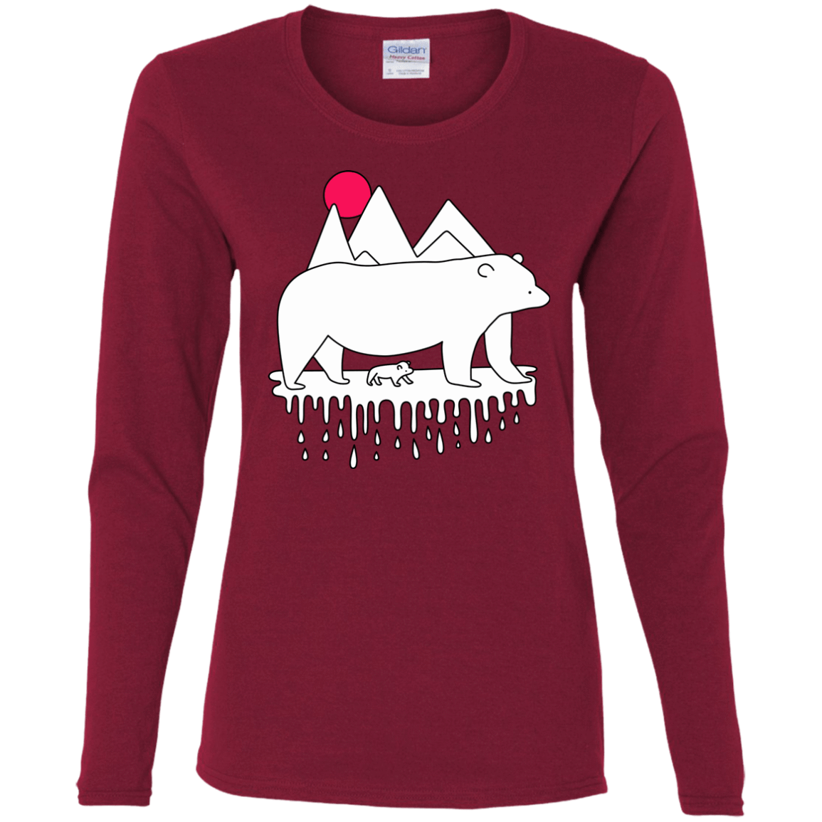 T-Shirts Cardinal / S Polar Bear Family Women's Long Sleeve T-Shirt