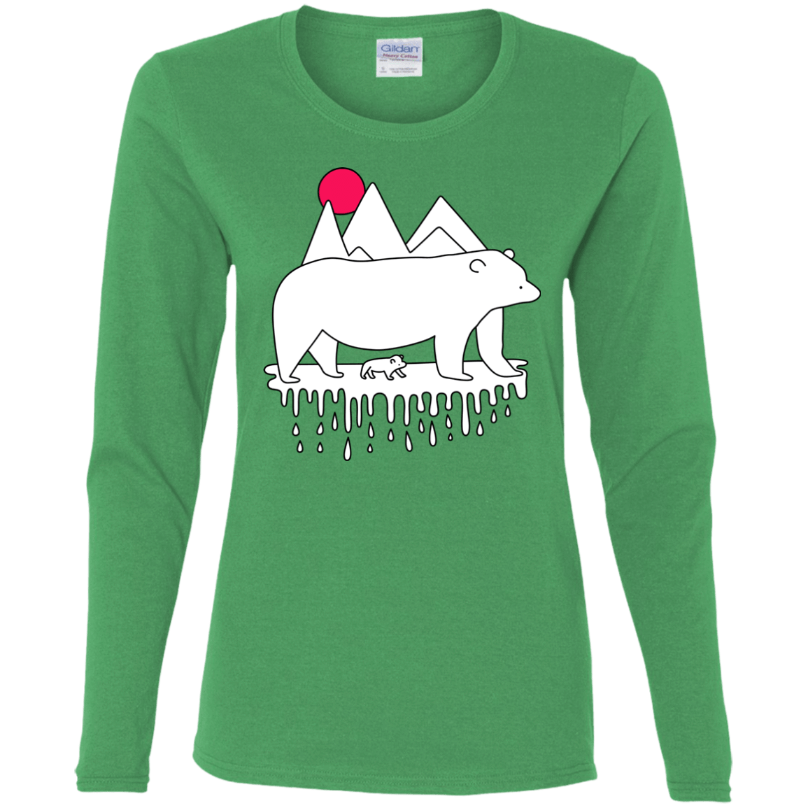 T-Shirts Irish Green / S Polar Bear Family Women's Long Sleeve T-Shirt