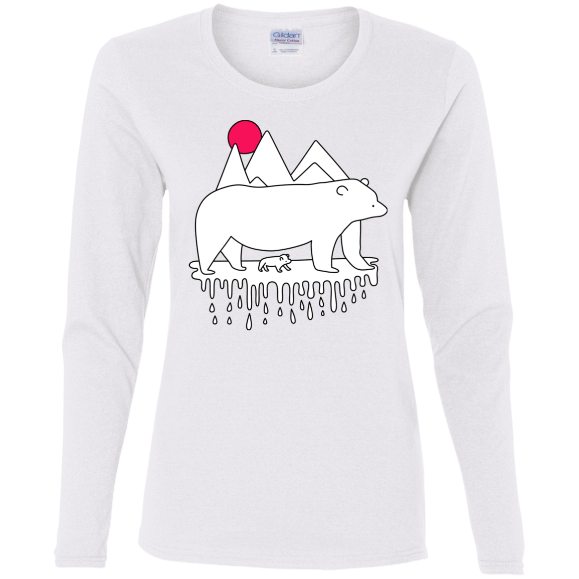 T-Shirts White / S Polar Bear Family Women's Long Sleeve T-Shirt