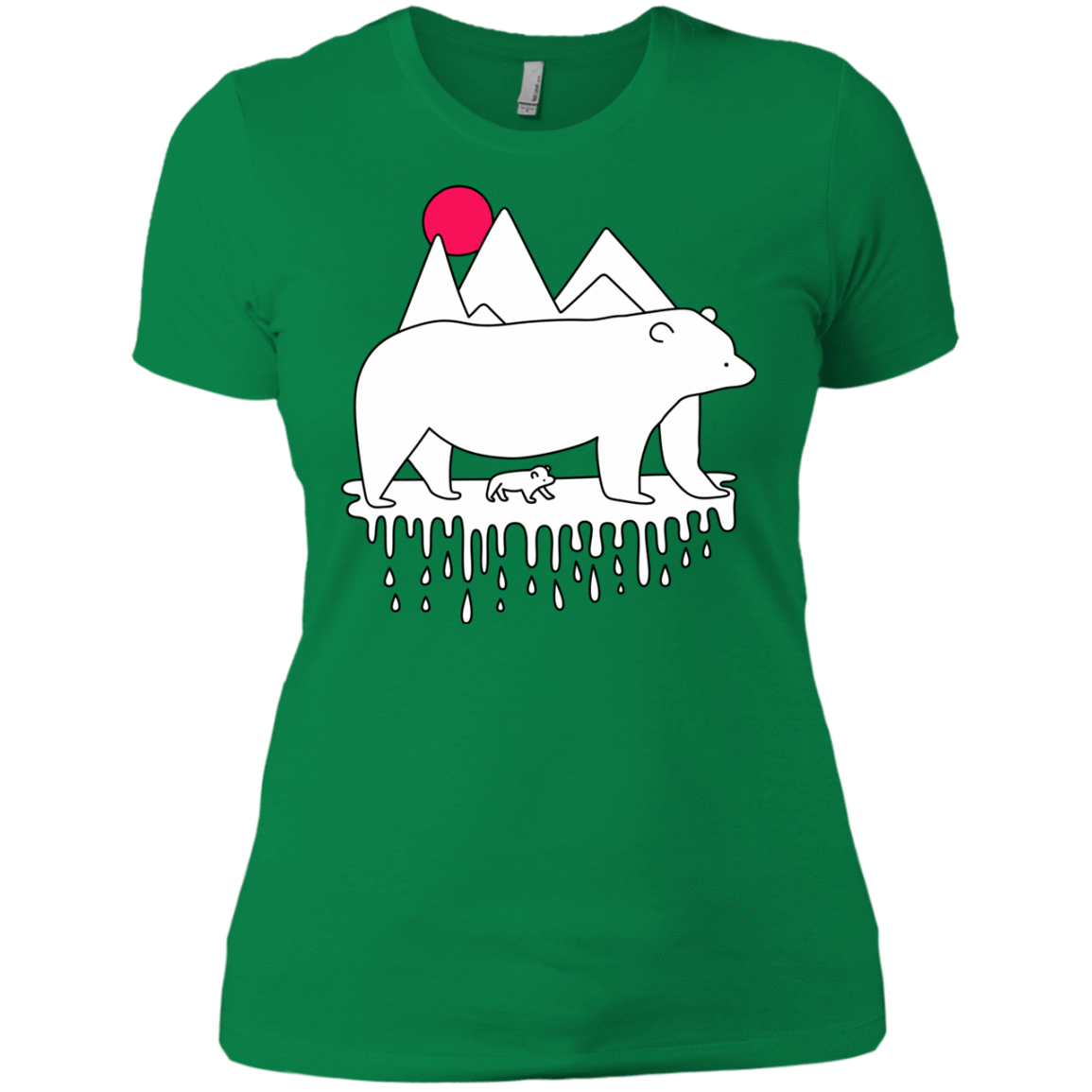 T-Shirts Kelly Green / X-Small Polar Bear Family Women's Premium T-Shirt
