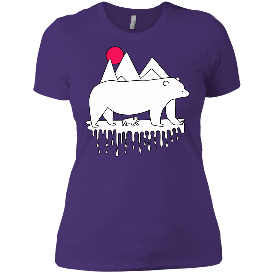 T-Shirts Purple Rush/ / X-Small Polar Bear Family Women's Premium T-Shirt