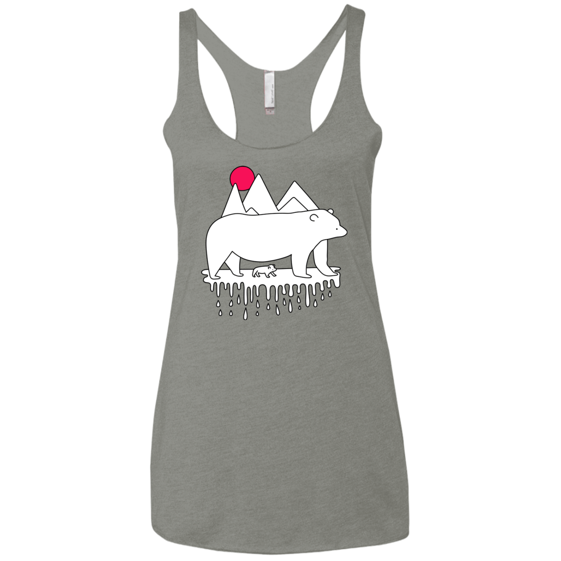 Polar Bear Family Women's Triblend Racerback Tank