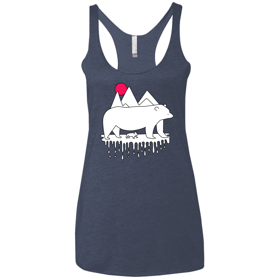 Polar Bear Family Women's Triblend Racerback Tank