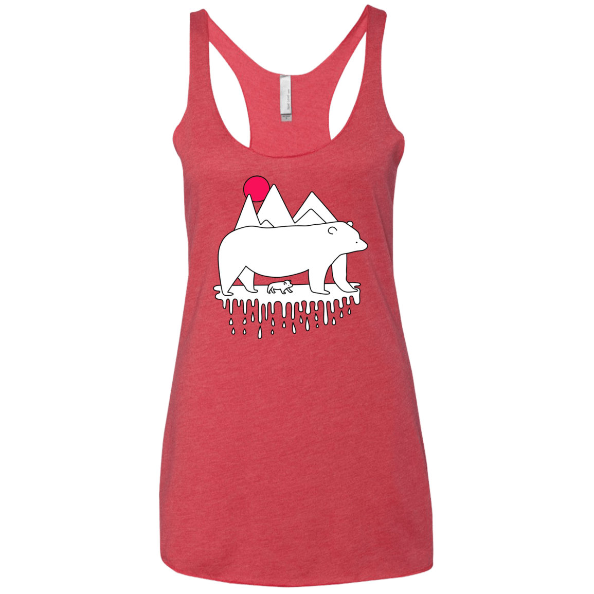 Polar Bear Family Women's Triblend Racerback Tank