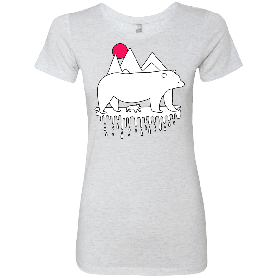 T-Shirts Heather White / S Polar Bear Family Women's Triblend T-Shirt