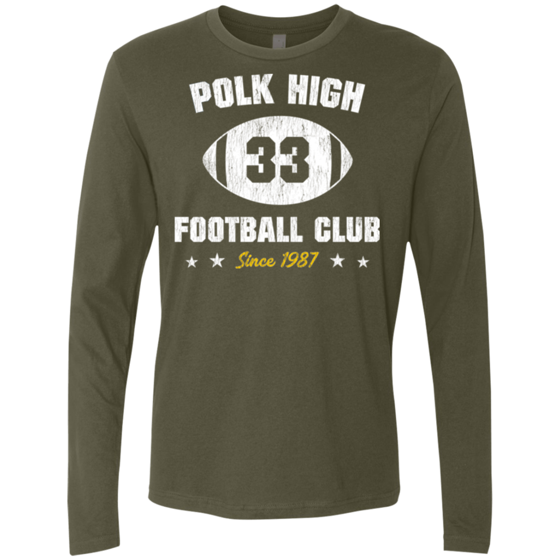 T-Shirts Military Green / Small Polk High Football Men's Premium Long Sleeve