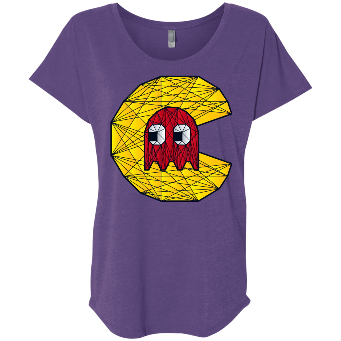 T-Shirts Purple Rush / X-Small Poly Pac Man Triblend Dolman Sleeve