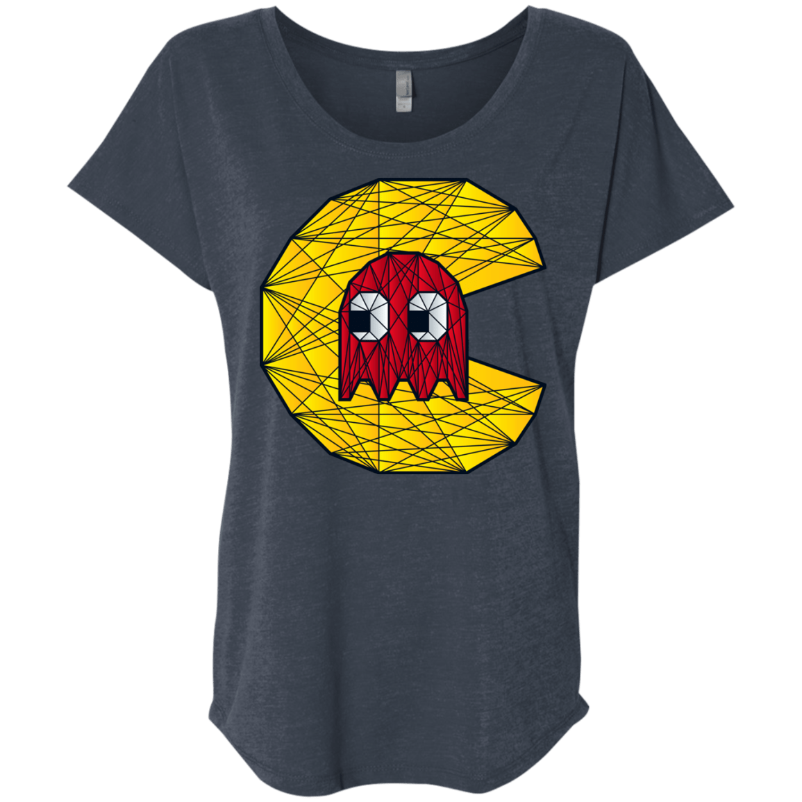 T-Shirts Vintage Navy / X-Small Poly Pac Man Triblend Dolman Sleeve