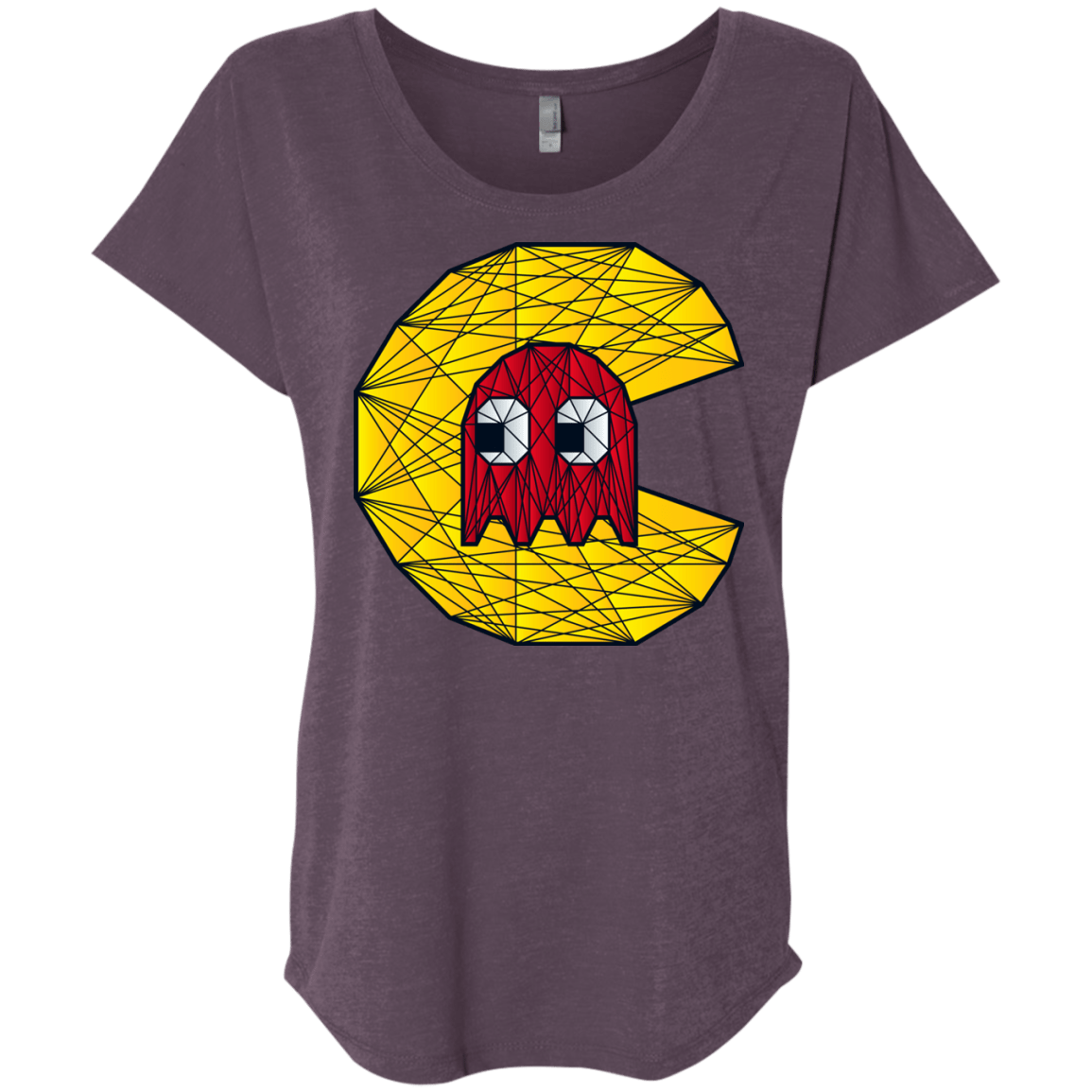 T-Shirts Vintage Purple / X-Small Poly Pac Man Triblend Dolman Sleeve
