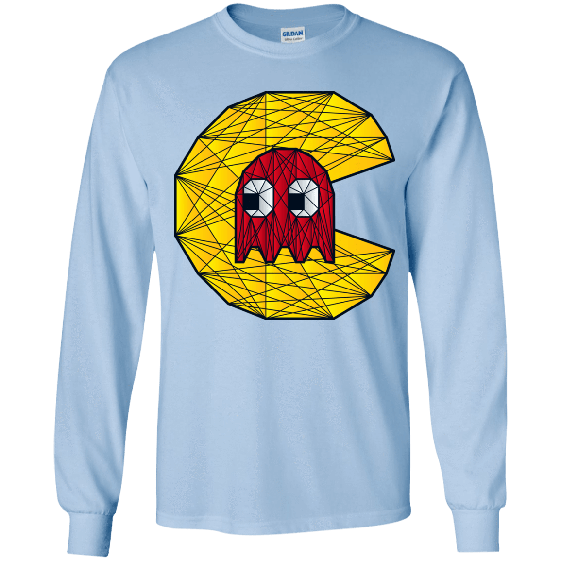 T-Shirts Light Blue / YS Poly Pac Man Youth Long Sleeve T-Shirt