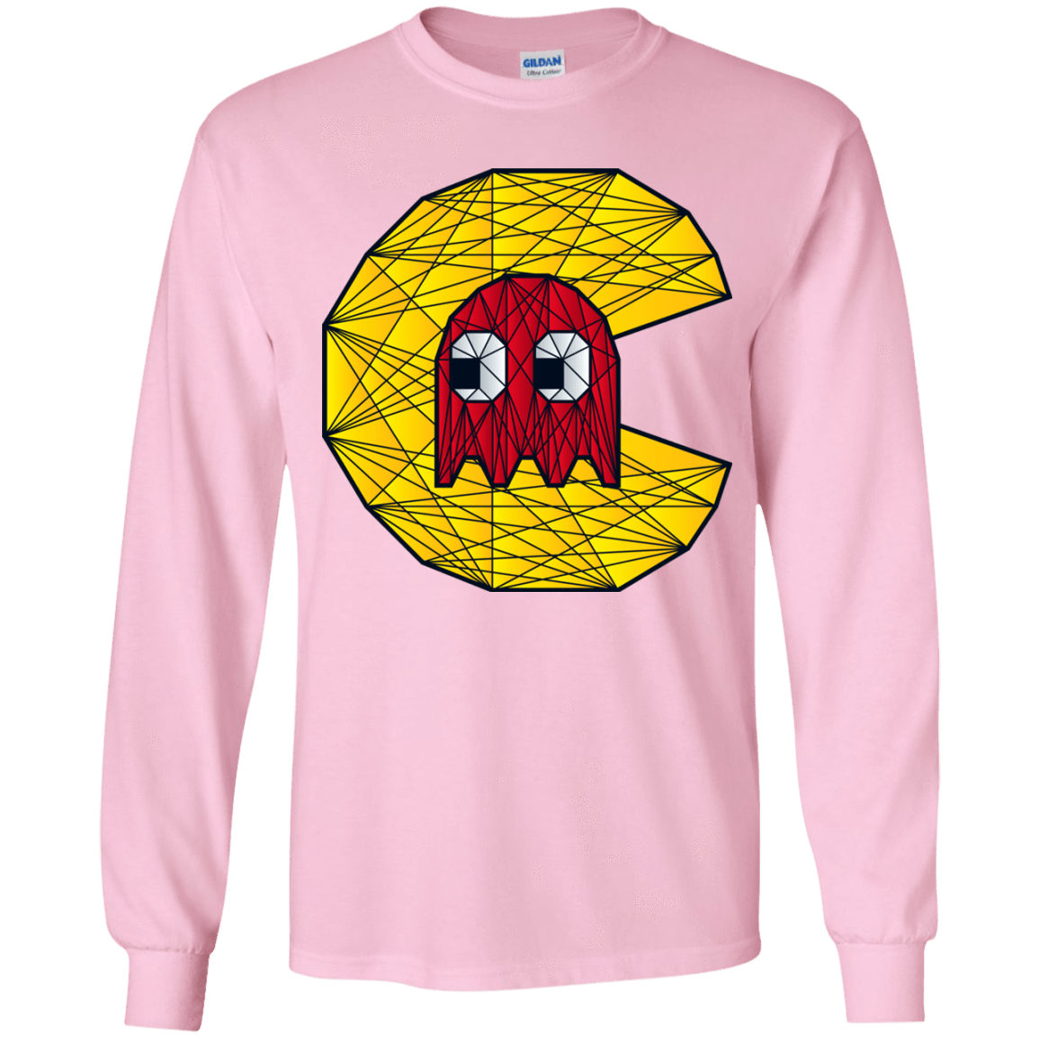 T-Shirts Light Pink / YS Poly Pac Man Youth Long Sleeve T-Shirt