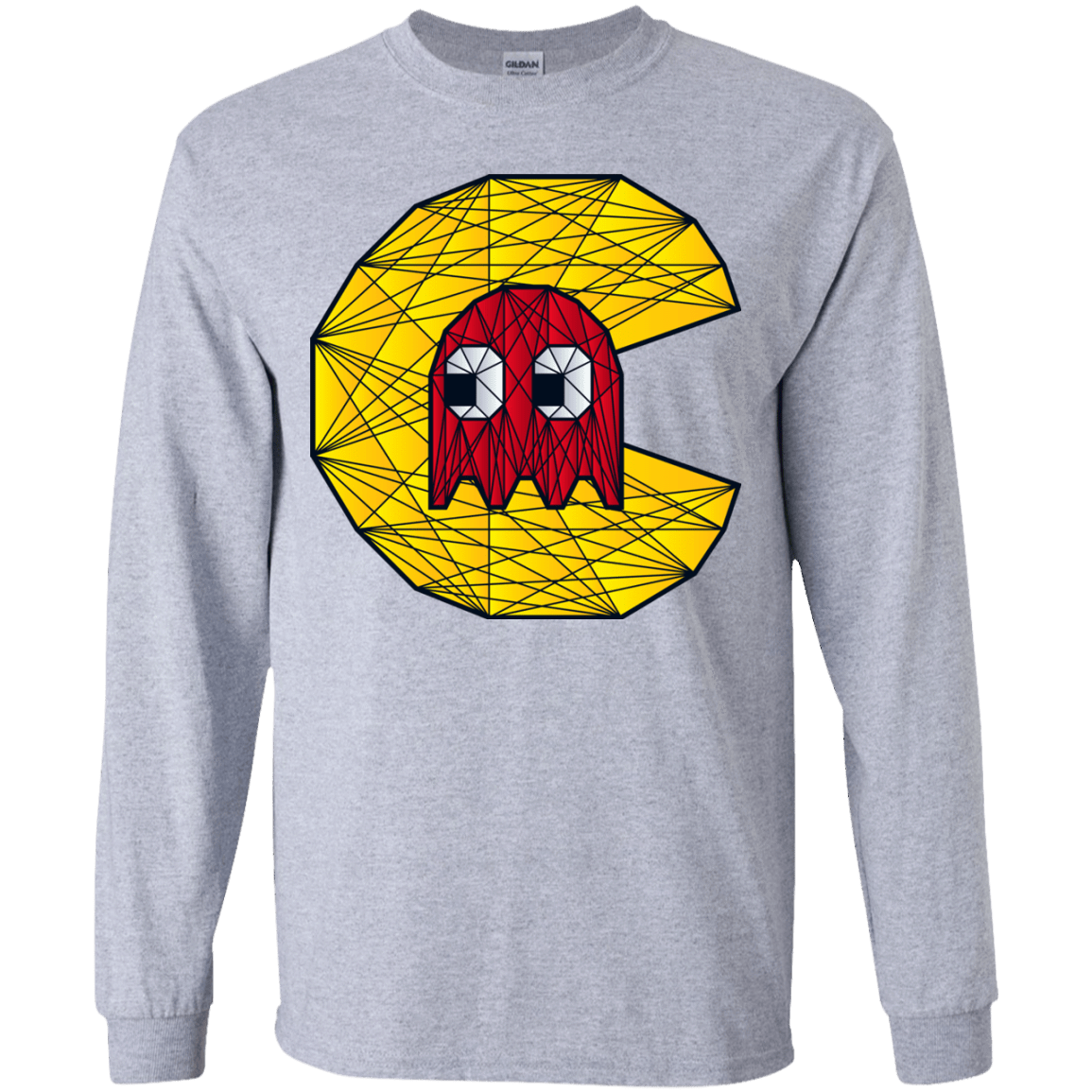 T-Shirts Sport Grey / YS Poly Pac Man Youth Long Sleeve T-Shirt