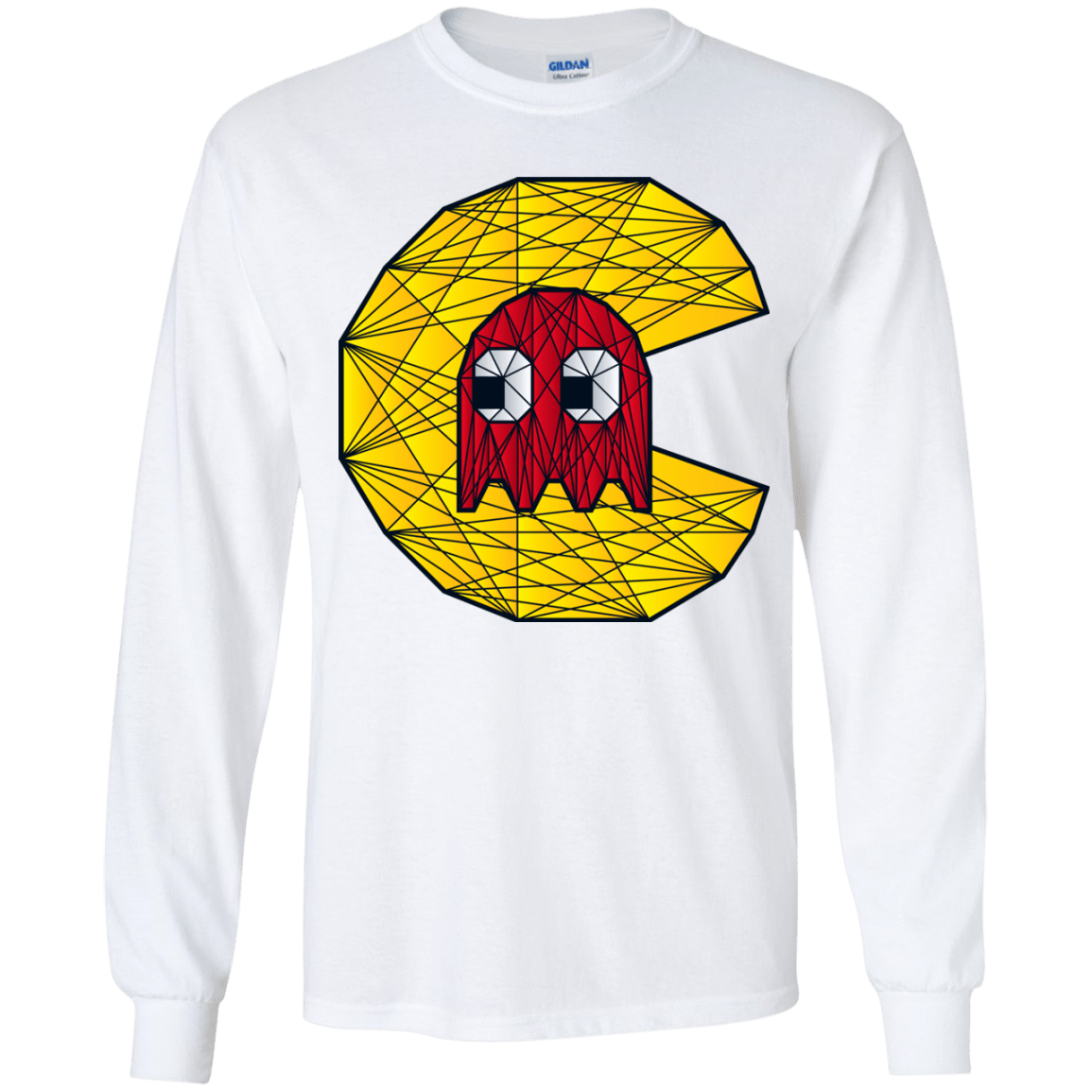 T-Shirts White / YS Poly Pac Man Youth Long Sleeve T-Shirt
