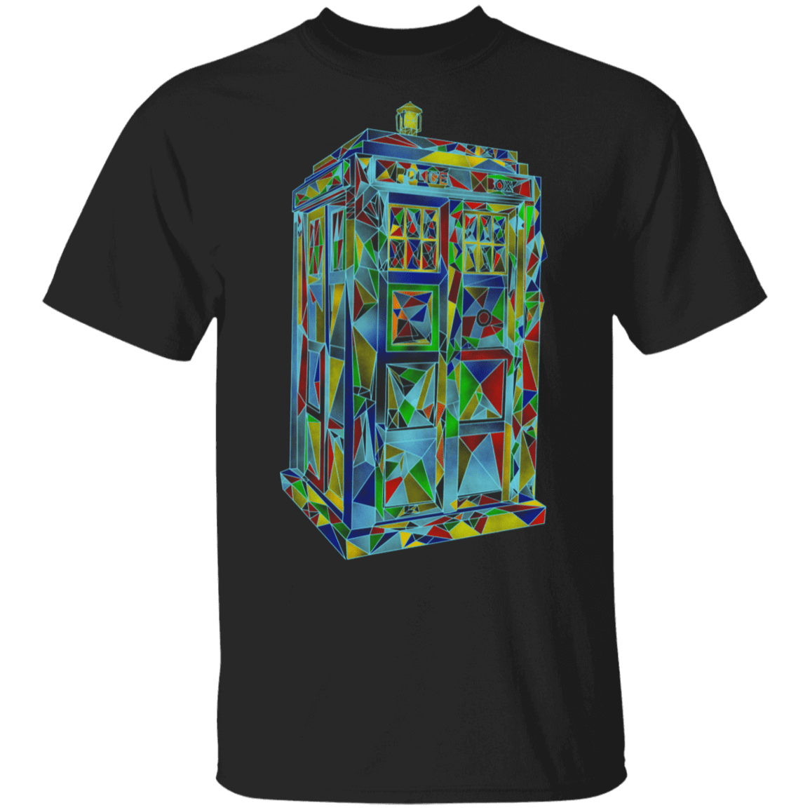 T-Shirts Black / S Polygonic Blue Box T-Shirt