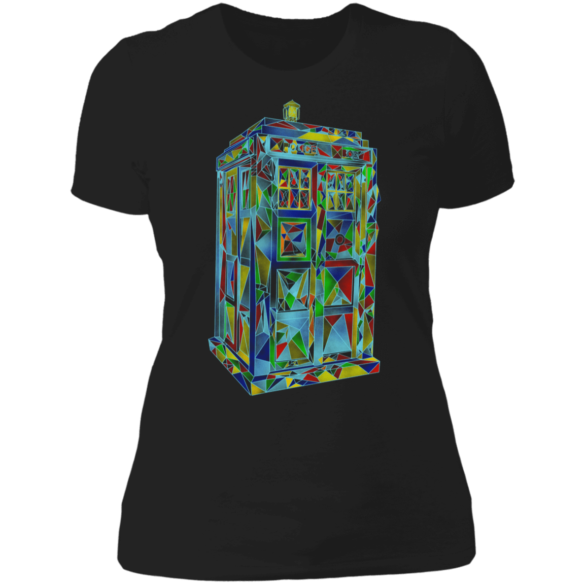 T-Shirts Black / X-Small Polygonic Blue Box Women's Premium T-Shirt