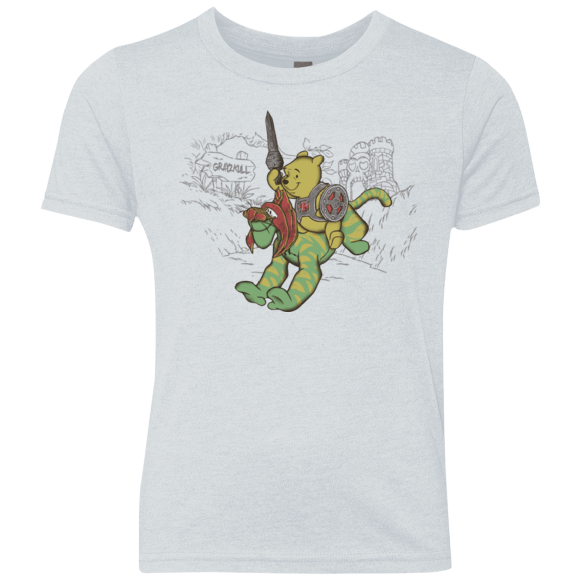 T-Shirts Heather White / YXS Poohwah of Grayzkull Youth Triblend T-Shirt
