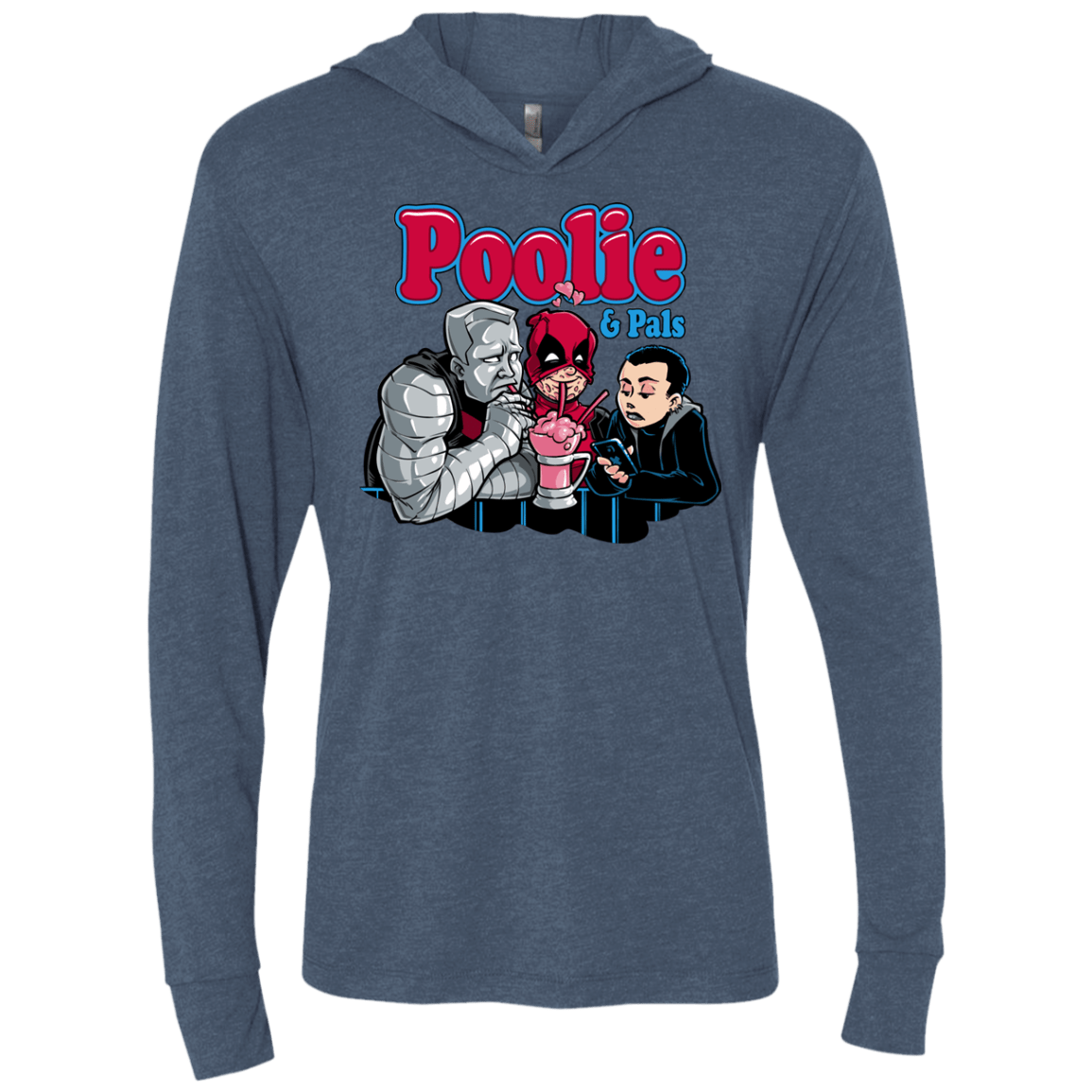 T-Shirts Indigo / X-Small Poolie Triblend Long Sleeve Hoodie Tee
