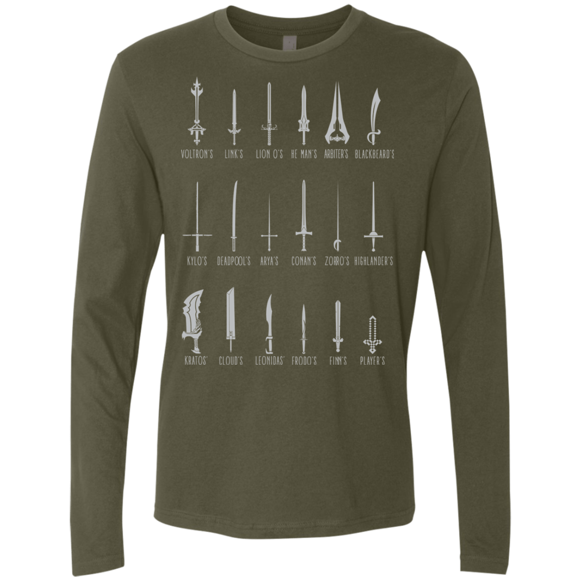 T-Shirts Military Green / Small POPULAR SWORDS Men's Premium Long Sleeve