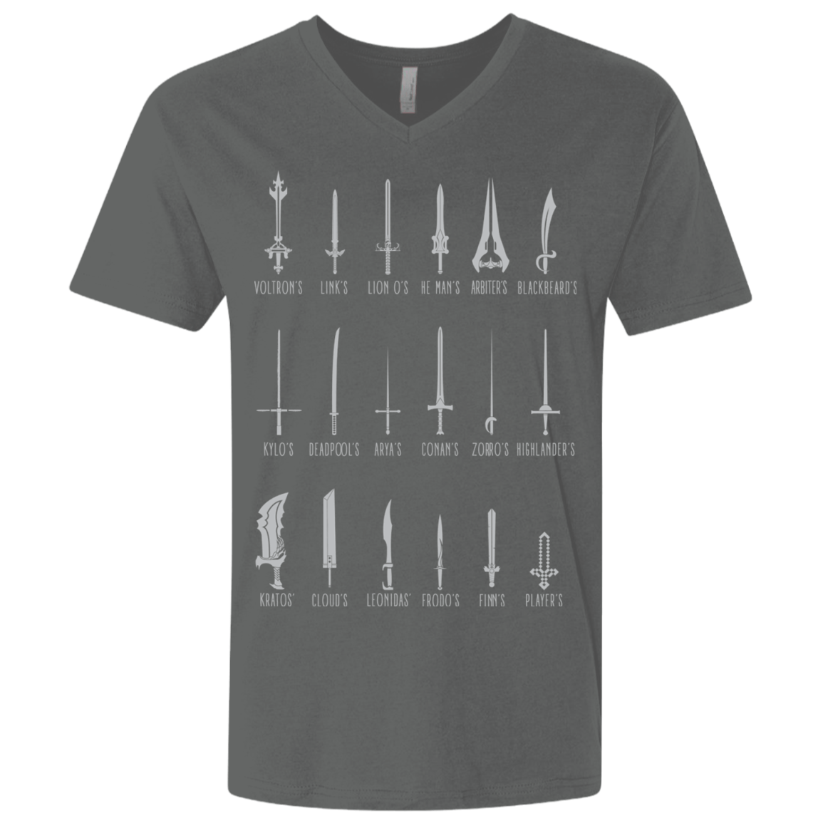 T-Shirts Heavy Metal / X-Small POPULAR SWORDS Men's Premium V-Neck
