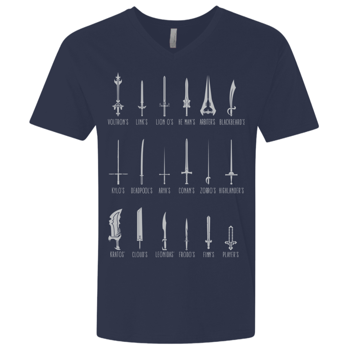 T-Shirts Midnight Navy / X-Small POPULAR SWORDS Men's Premium V-Neck