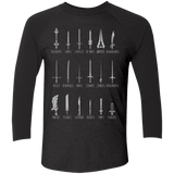 T-Shirts Vintage Black/Vintage Black / X-Small POPULAR SWORDS Men's Triblend 3/4 Sleeve