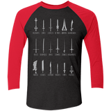 T-Shirts Vintage Black/Vintage Red / X-Small POPULAR SWORDS Men's Triblend 3/4 Sleeve