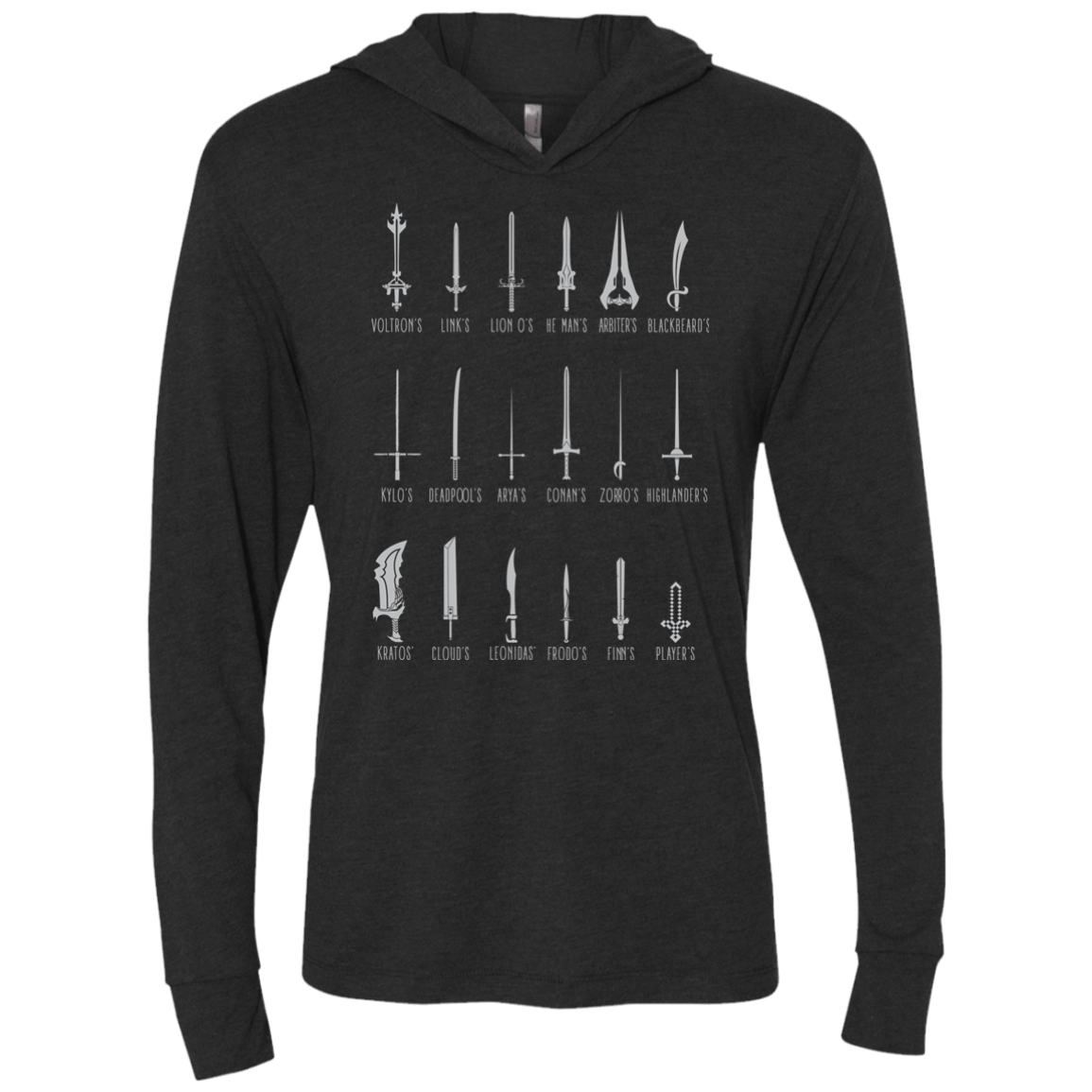 T-Shirts Vintage Black / X-Small POPULAR SWORDS Triblend Long Sleeve Hoodie Tee