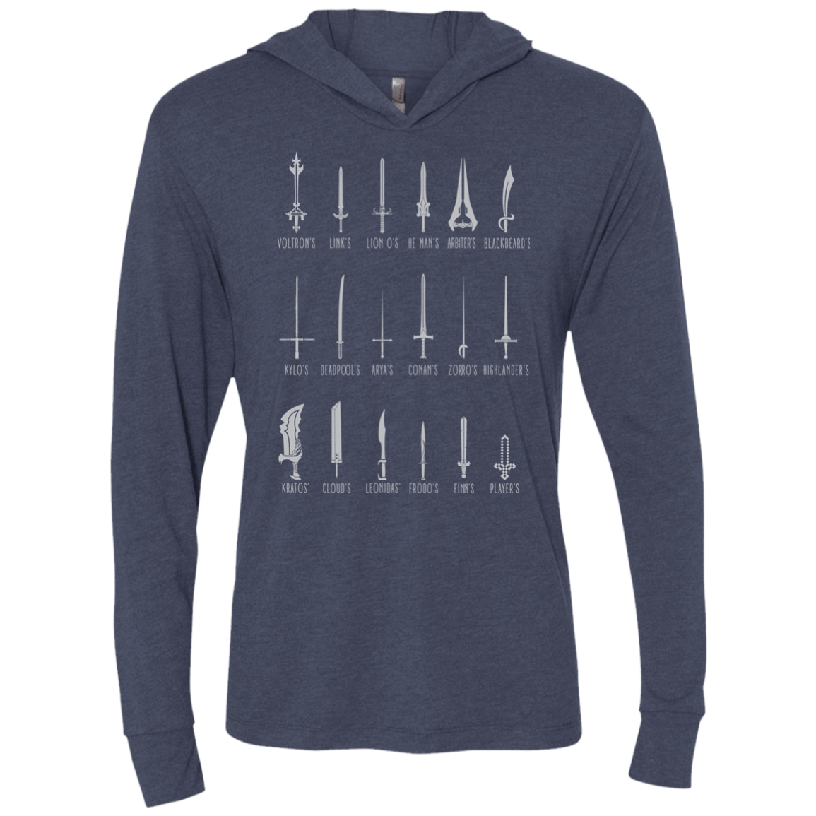 T-Shirts Vintage Navy / X-Small POPULAR SWORDS Triblend Long Sleeve Hoodie Tee