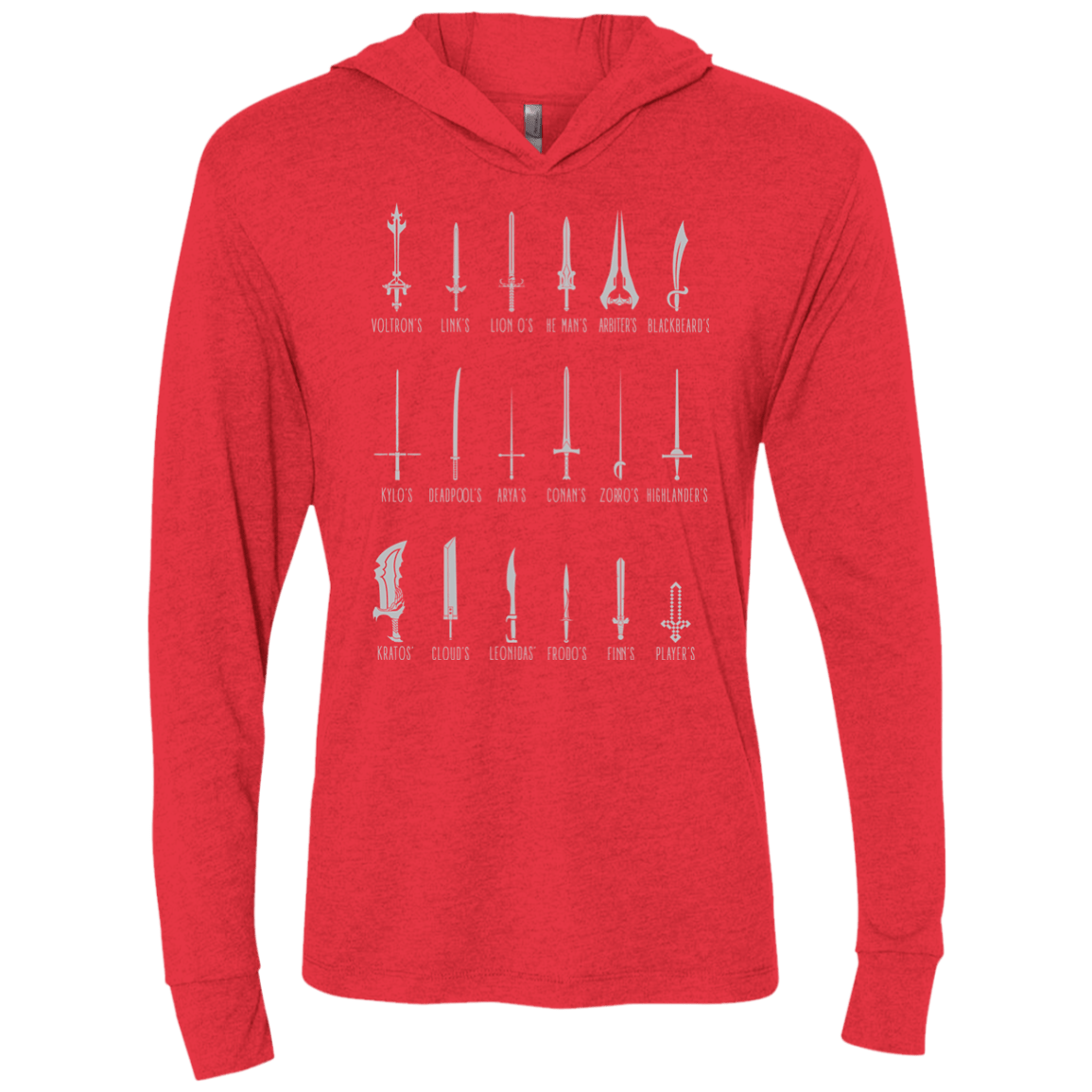 T-Shirts Vintage Red / X-Small POPULAR SWORDS Triblend Long Sleeve Hoodie Tee