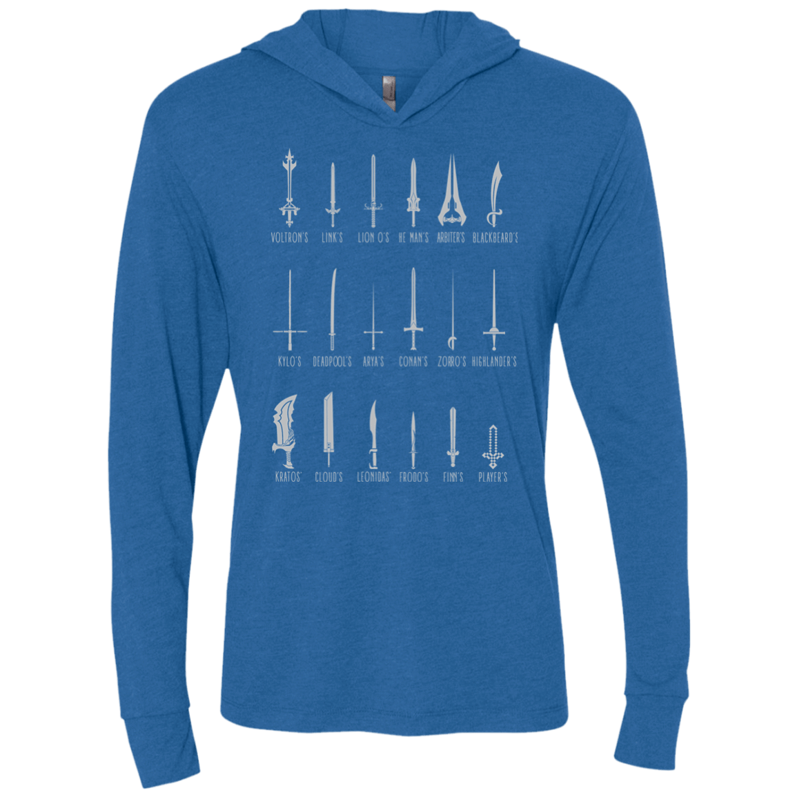 T-Shirts Vintage Royal / X-Small POPULAR SWORDS Triblend Long Sleeve Hoodie Tee