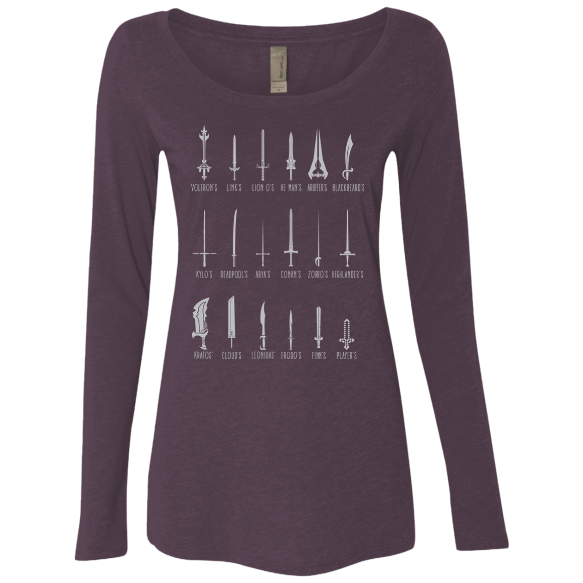 T-Shirts Vintage Purple / Small POPULAR SWORDS Women's Triblend Long Sleeve Shirt