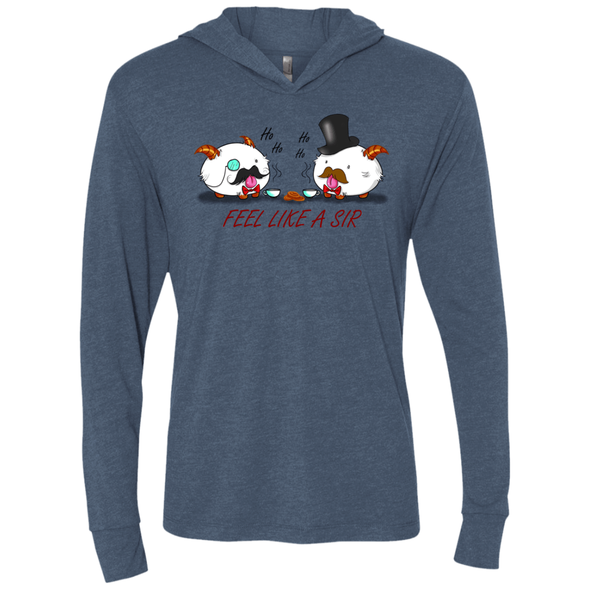 T-Shirts Indigo / X-Small Poros like a sir Triblend Long Sleeve Hoodie Tee
