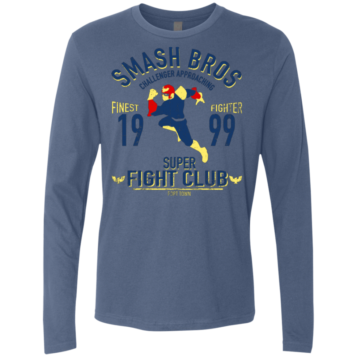 T-Shirts Indigo / Small Port Town Fighter Men's Premium Long Sleeve