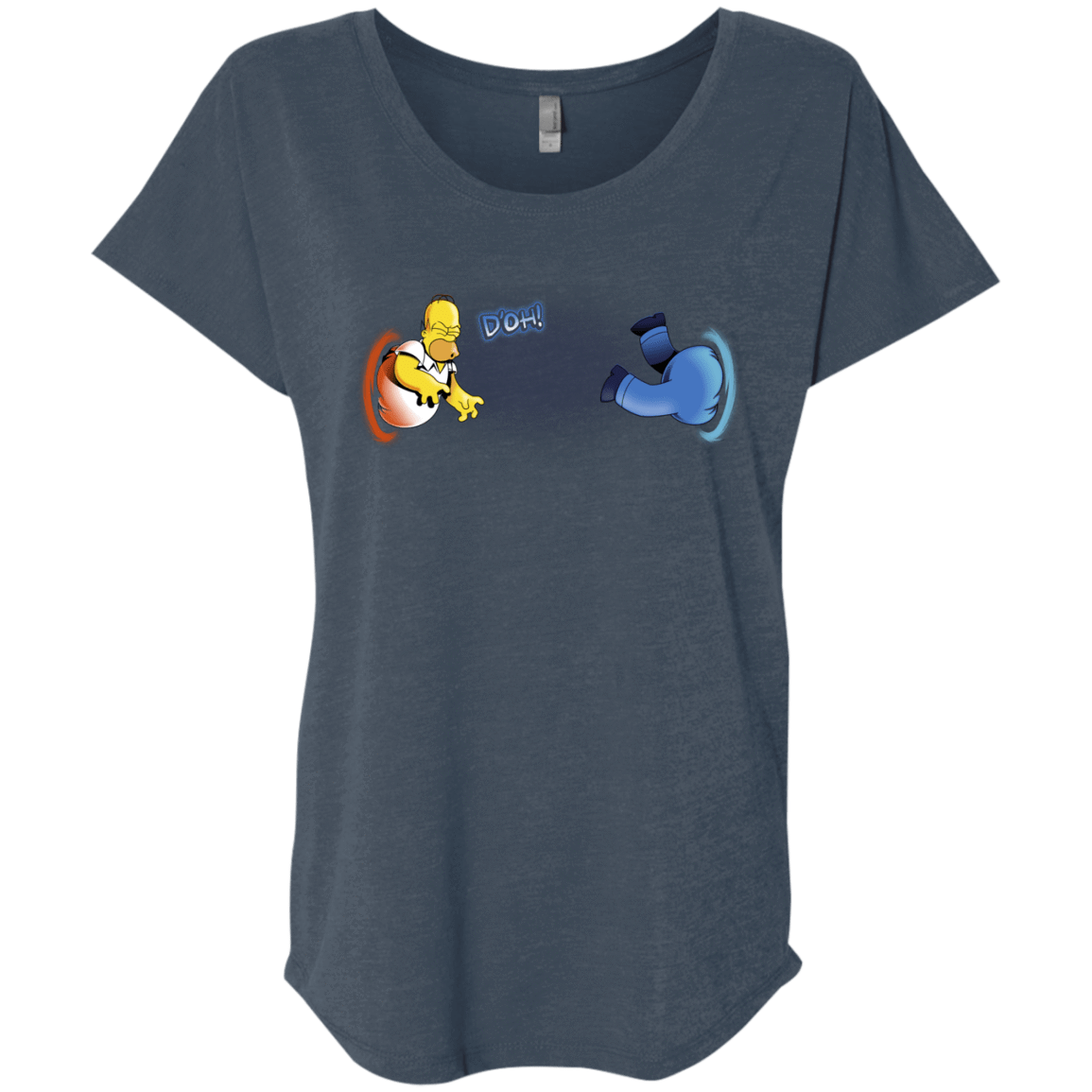 T-Shirts Indigo / X-Small Portal D'oh Triblend Dolman Sleeve
