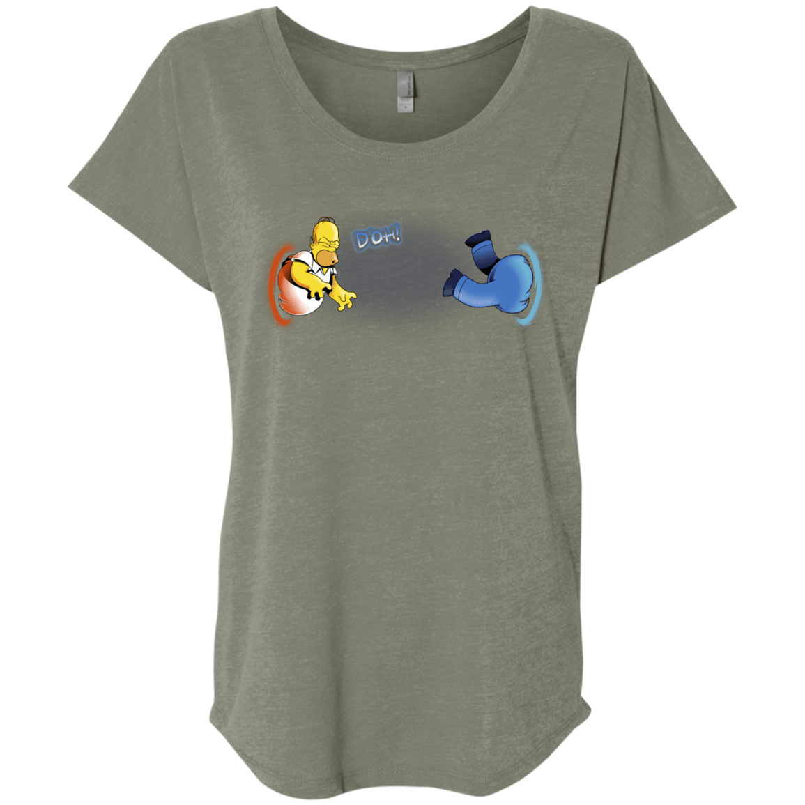 T-Shirts Venetian Grey / X-Small Portal D'oh Triblend Dolman Sleeve