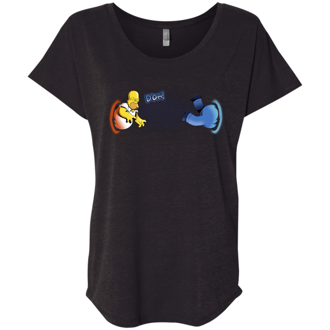 T-Shirts Vintage Black / X-Small Portal D'oh Triblend Dolman Sleeve